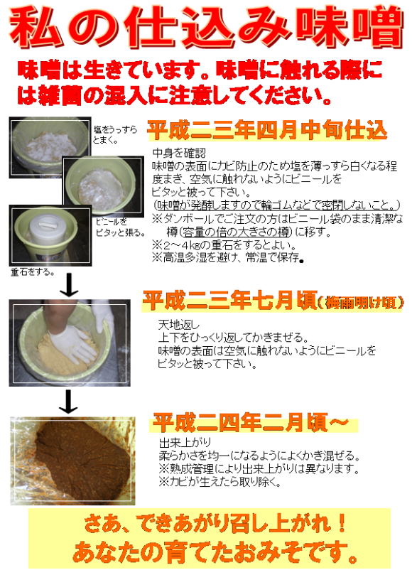 仕込み味噌　説明　工程